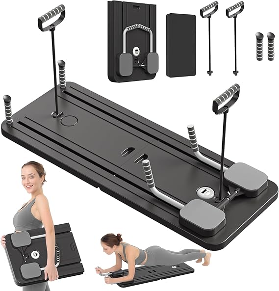 TABLA DE PILATES JANUA, REFORMER DE PILATES, MULTIUSOS, PLEGABLE, PARA EL HOGAR 5 EN 1, DESLIZANTE