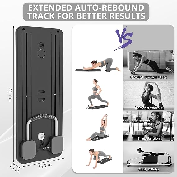 TABLA DE PILATES JANUA, REFORMER DE PILATES, MULTIUSOS, PLEGABLE, PARA EL HOGAR 5 EN 1, DESLIZANTE