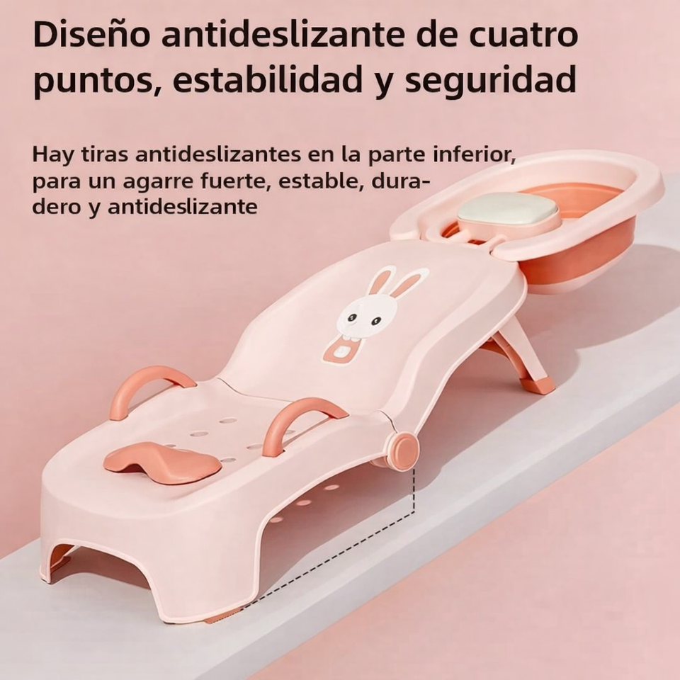 SILLA PLEGABLE PARA LAVAR EL CABELLO DE BEBES Y NIÑOS