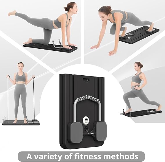TABLA DE PILATES JANUA, REFORMER DE PILATES, MULTIUSOS, PLEGABLE, PARA EL HOGAR 5 EN 1, DESLIZANTE